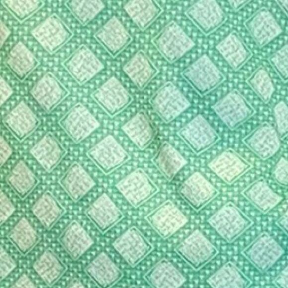 Vintage 1970s Geometric Knit Flare Leg Pants Medium Green - Picture 3 of 9